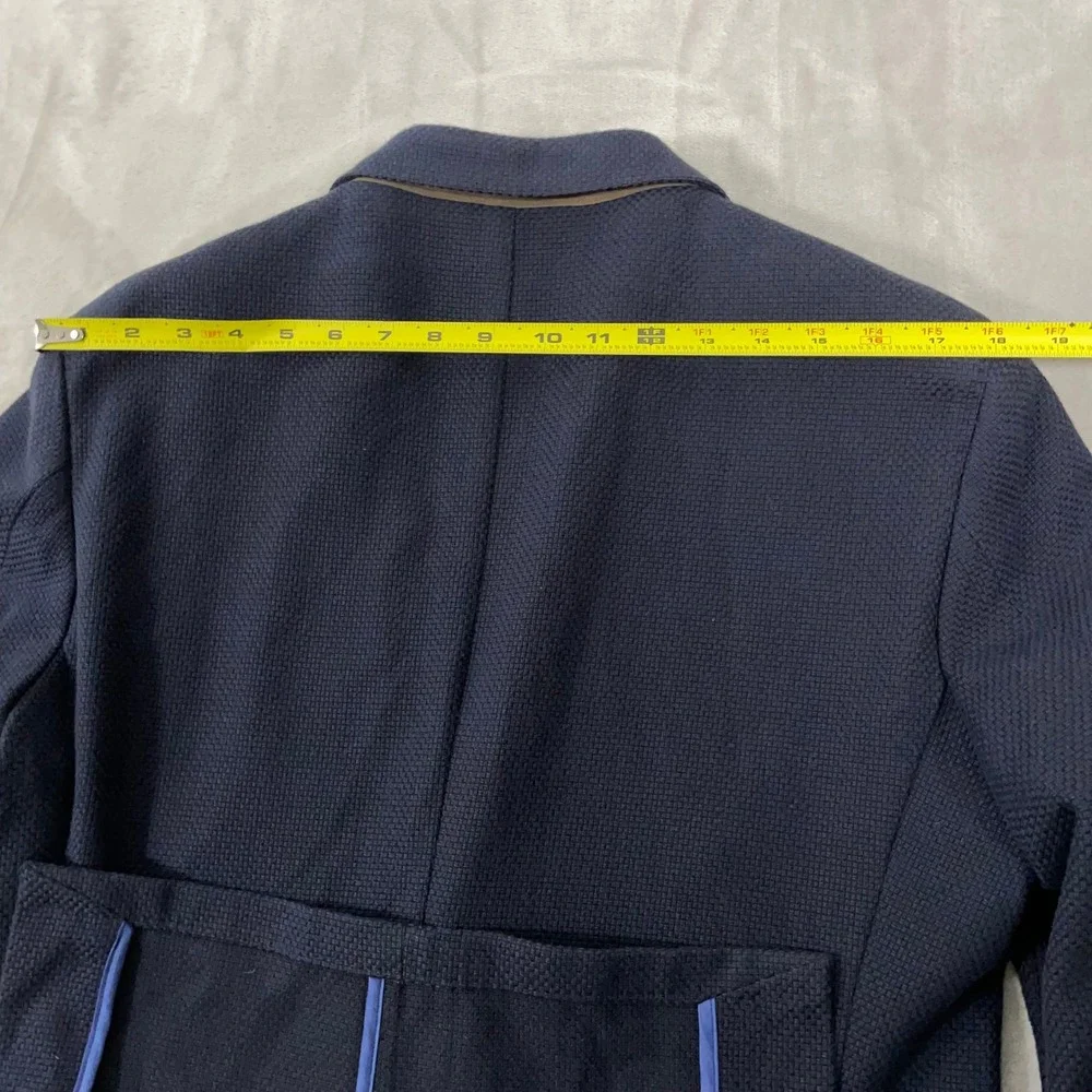 Il‎ Garbo Collection Angelico Blazer Mens 40 Tall Navy Blue Elbow Patches Coat